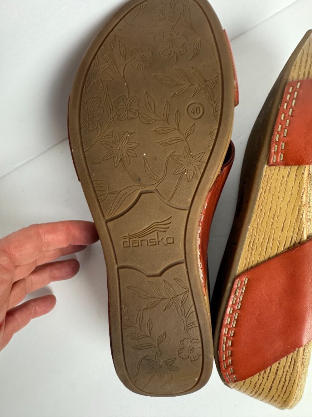 Dansko Lacee Burnished Calf Leather Strappy Sandals Coral Size EU 40 - Picture 10 of 12